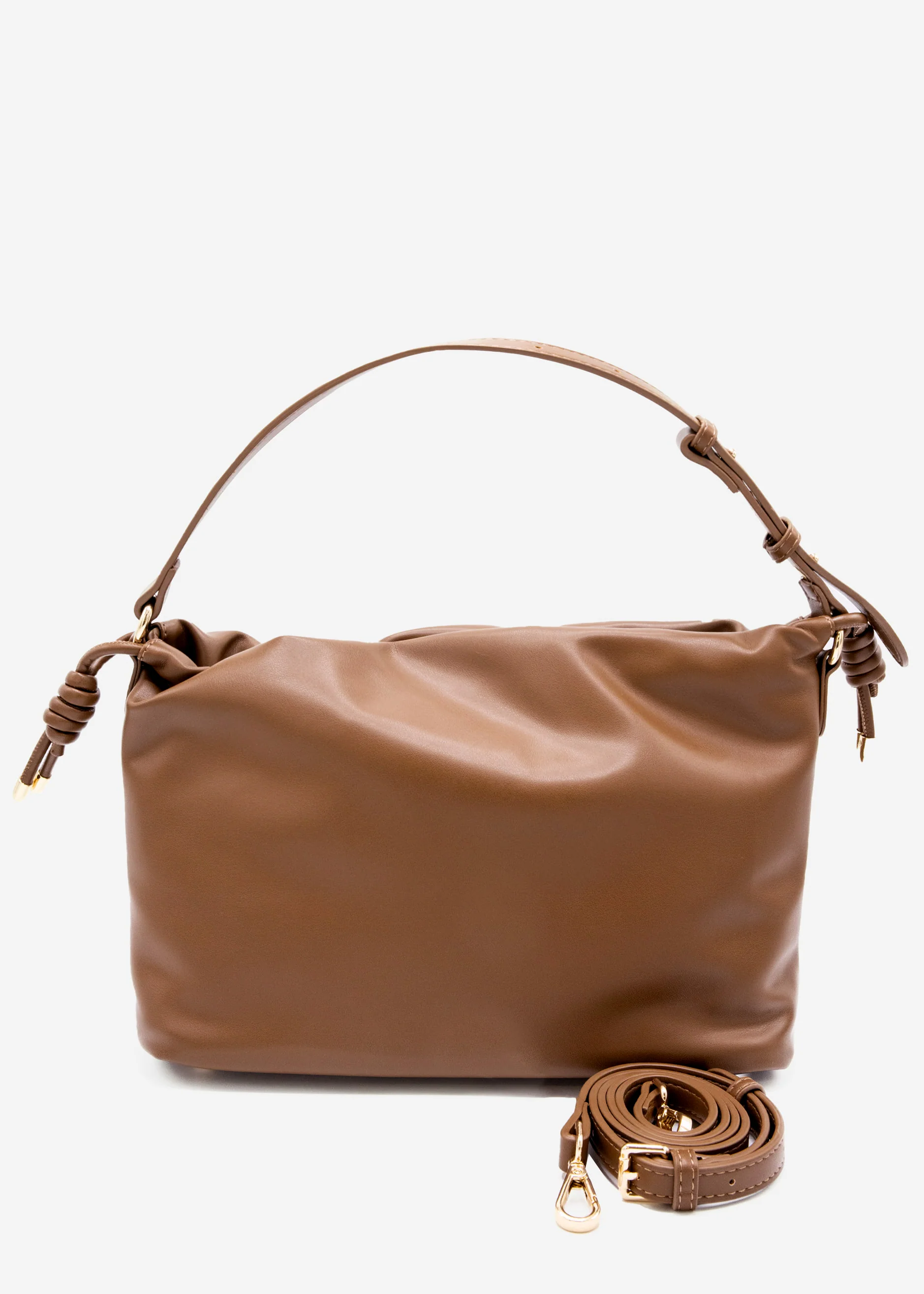Bucket bag made of synthetic leather - brown - Image 4