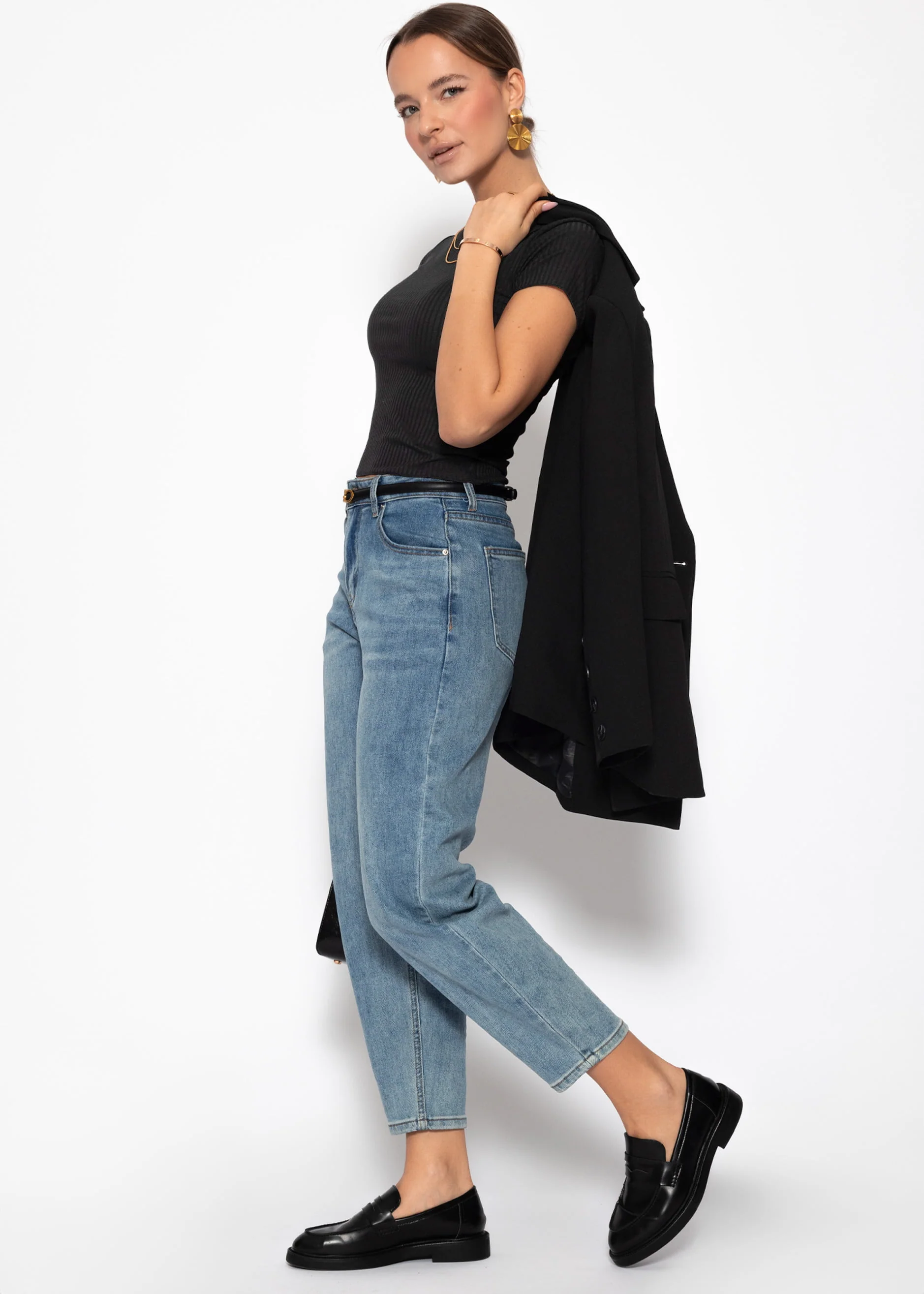 Crop shirt, black - Image 4