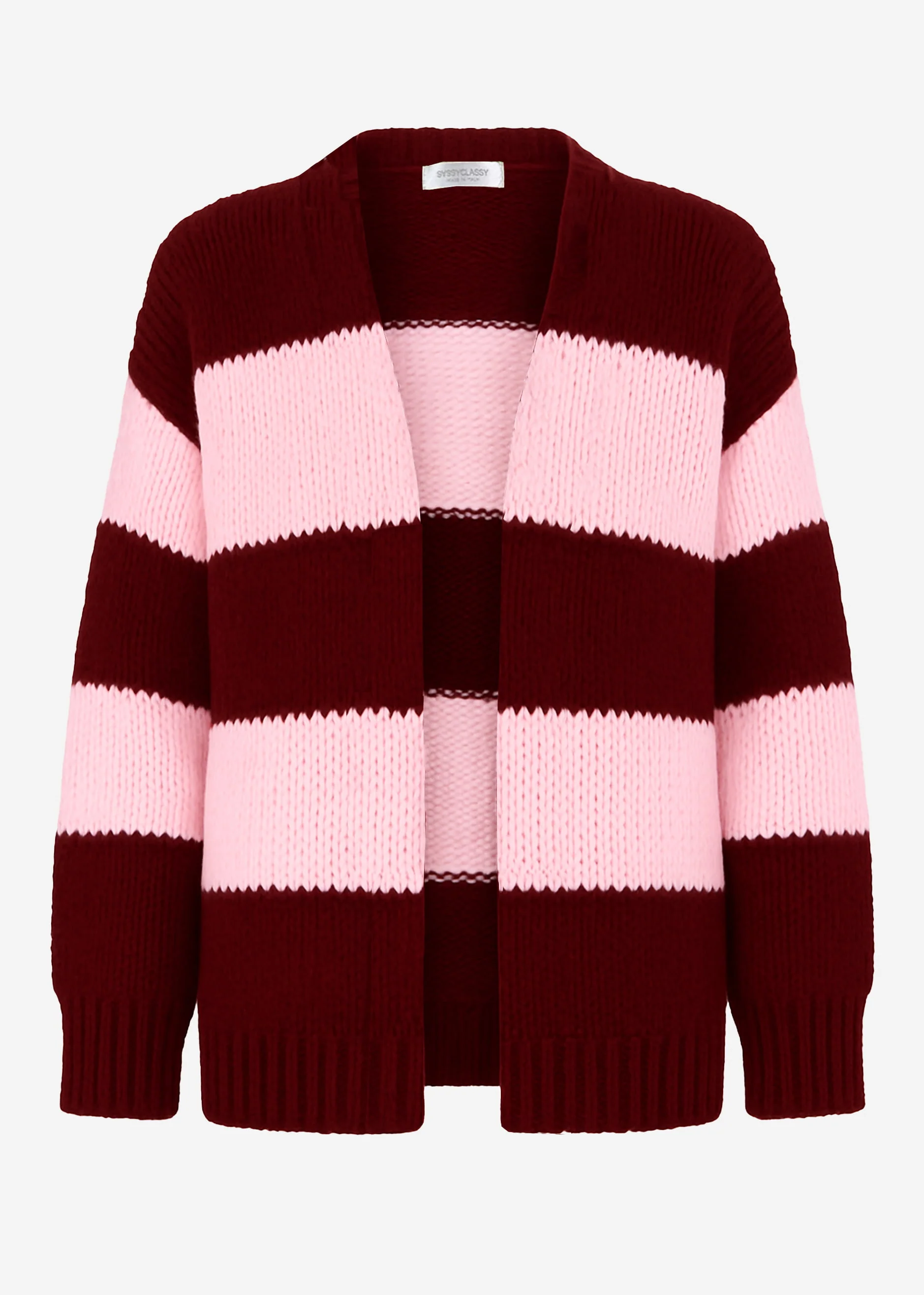 Striped oversize cardigan - burgundy - Image 8