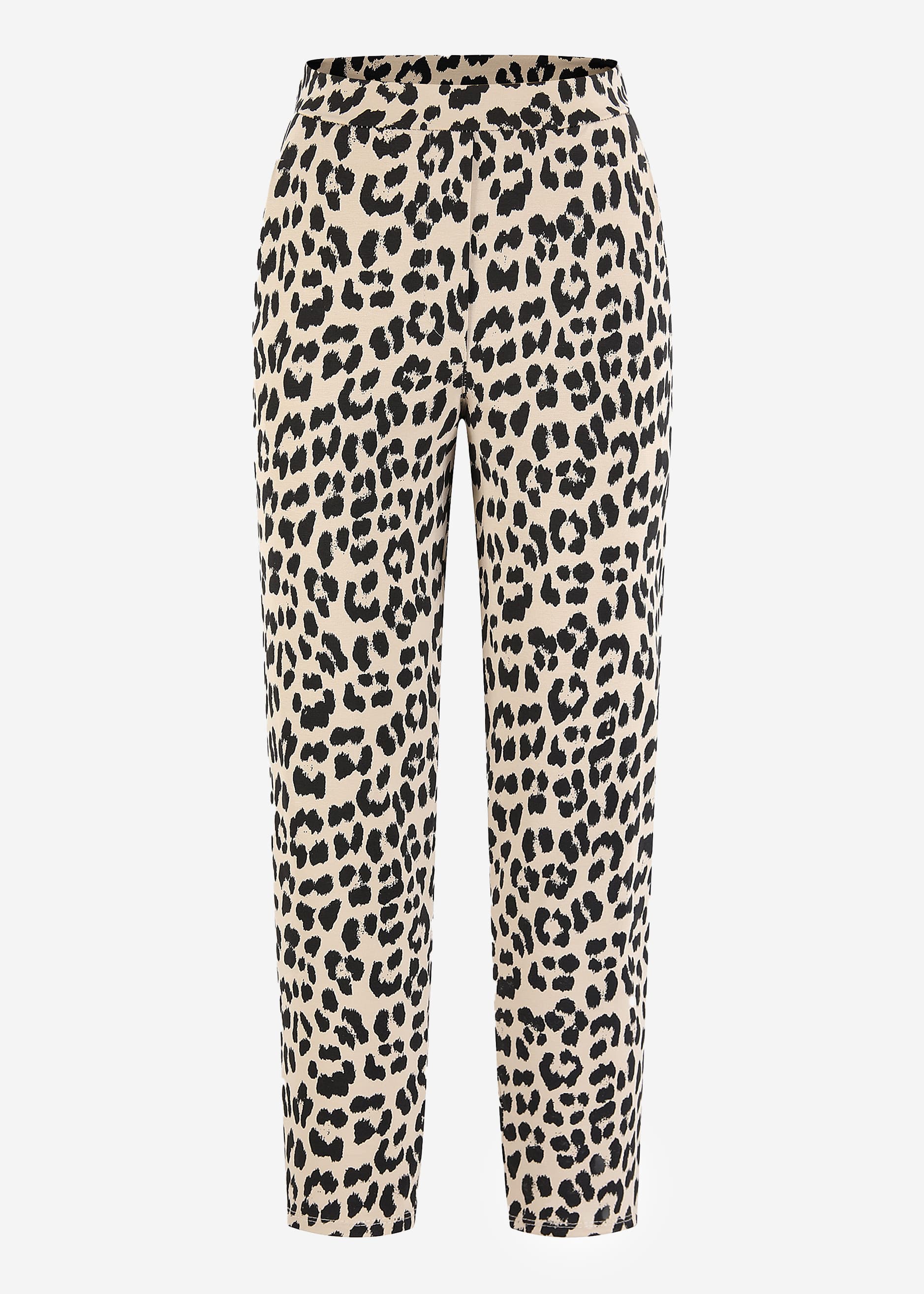 Jersey chinos in leo print - beige - Image 7