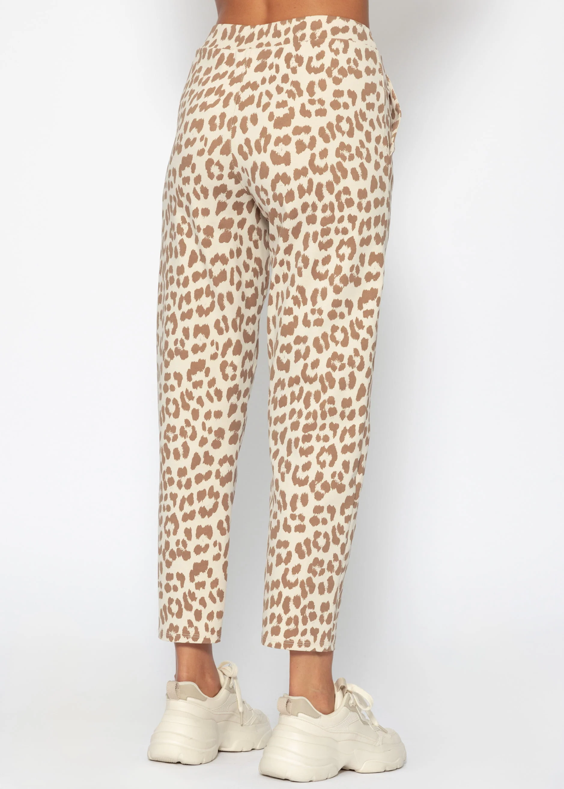 Jersey chinos in leo print - off-white - Image 4