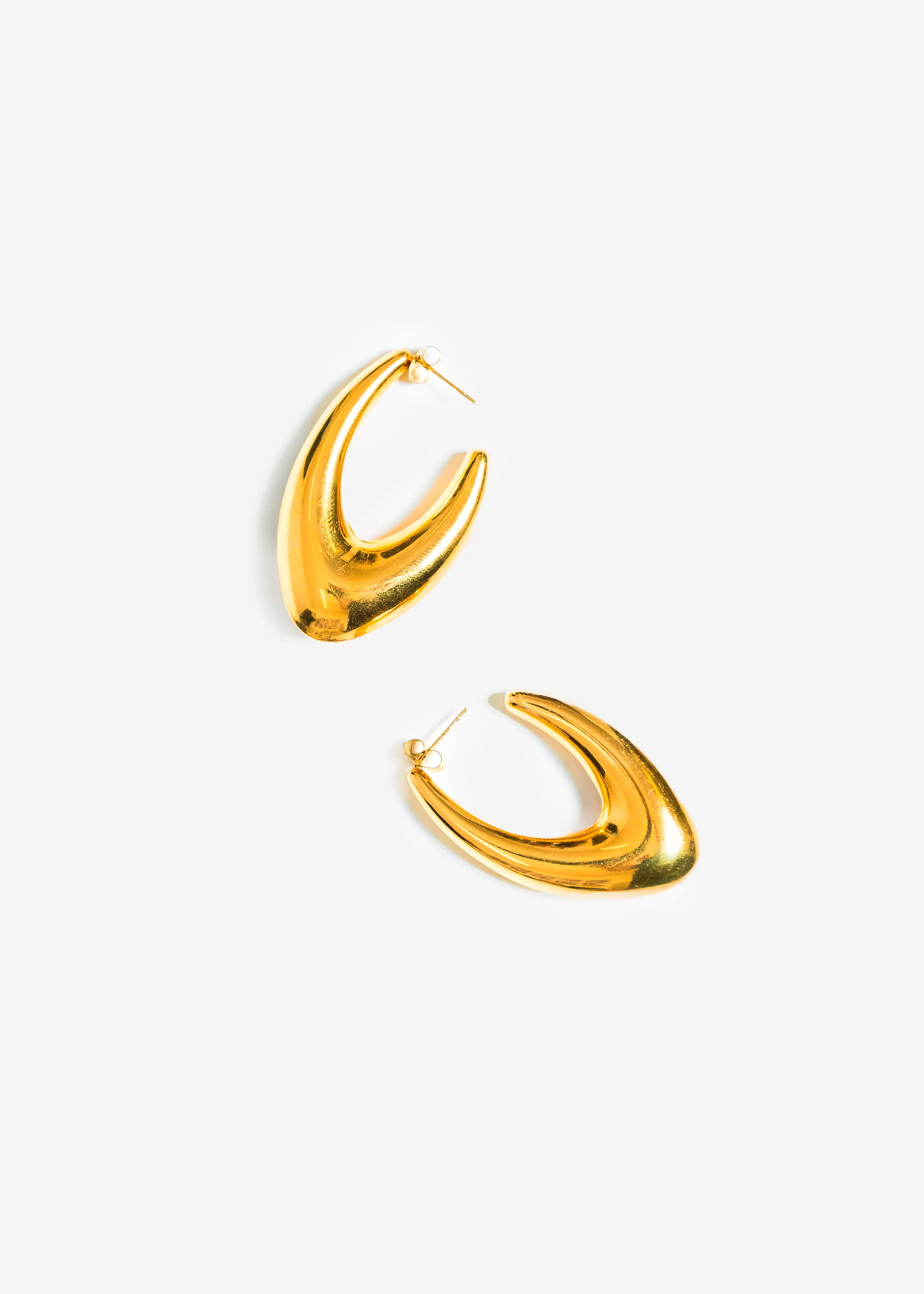 Oval earrings - gold - Image 3