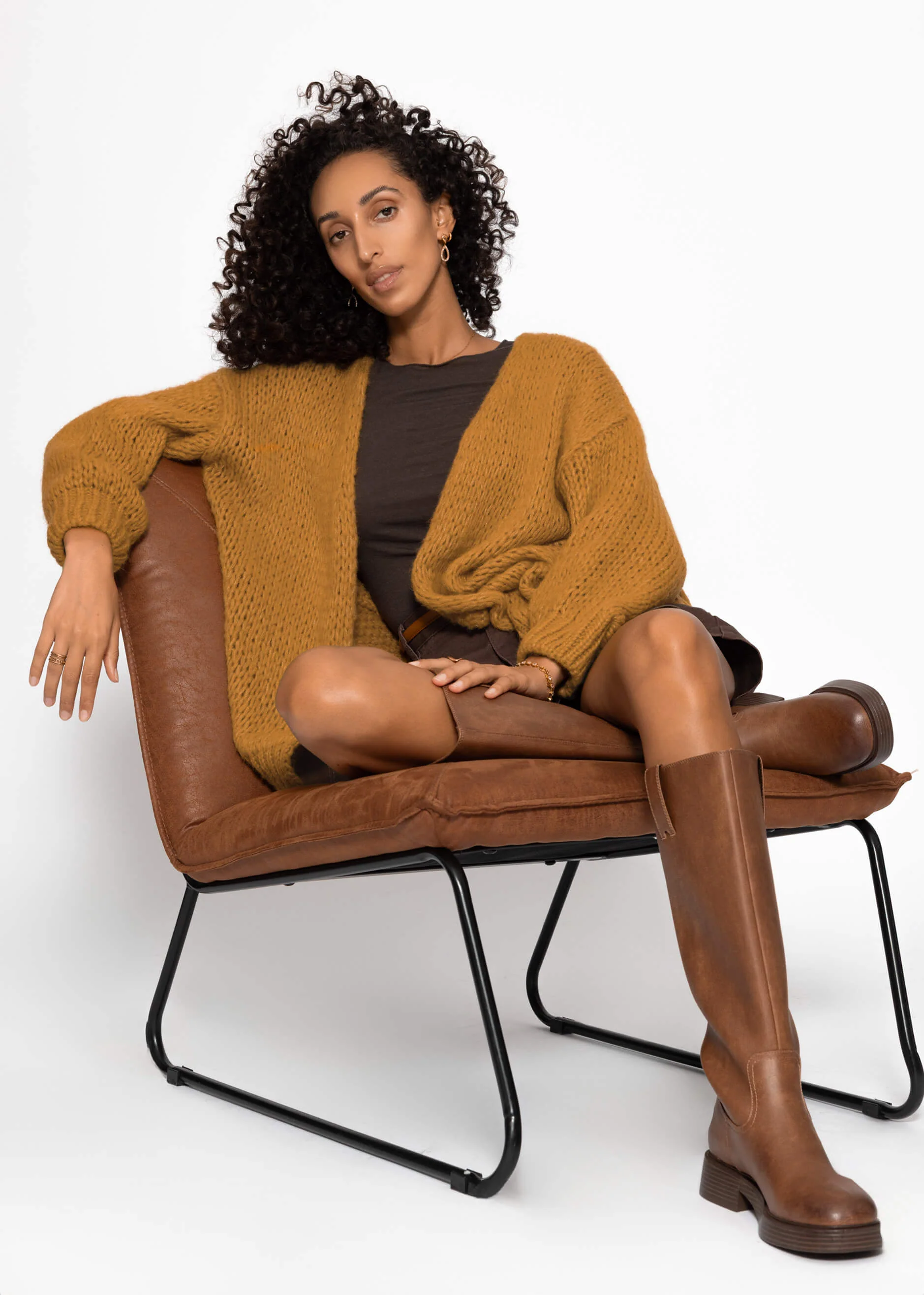 Oversize cardigan - mustard yellow - Image 4