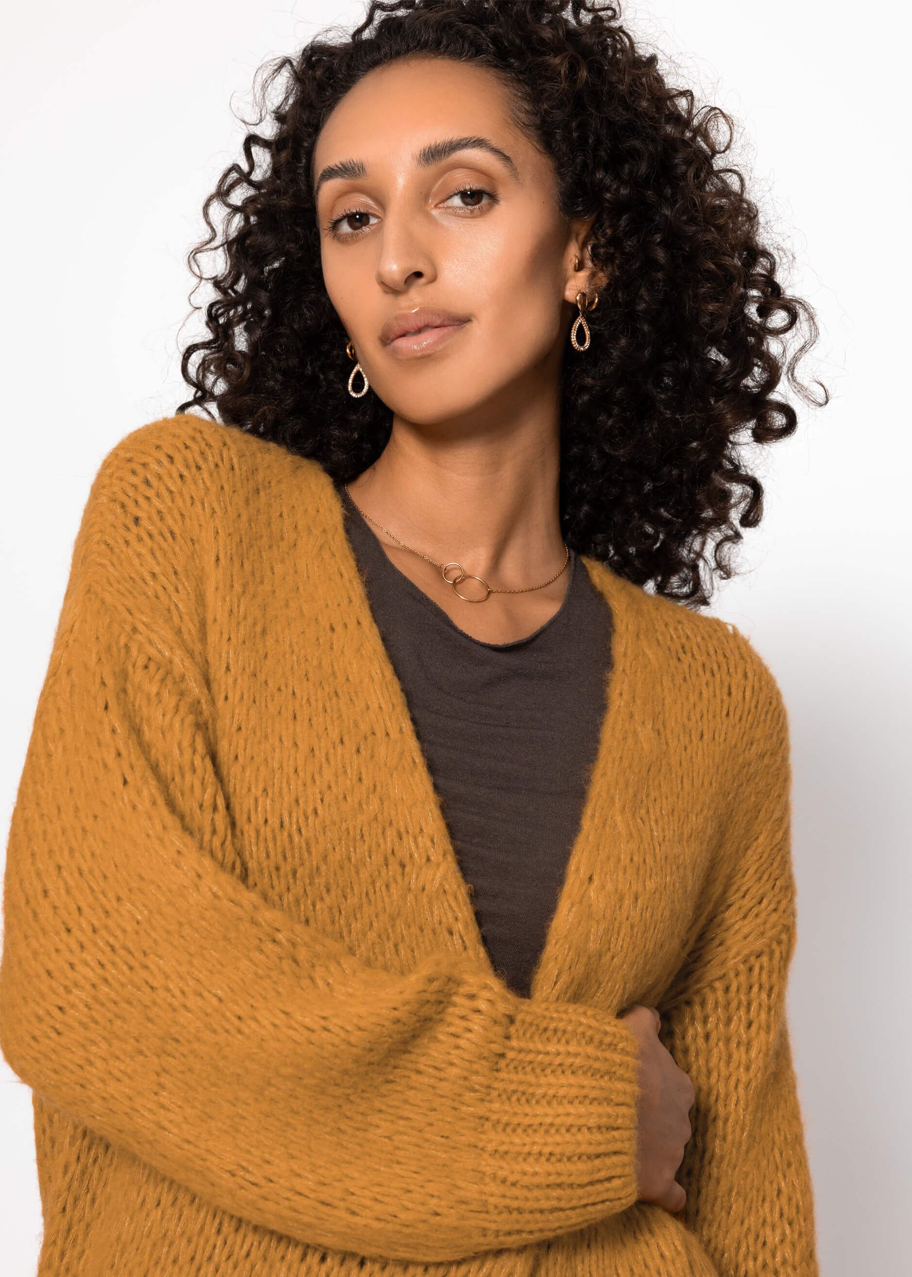 Oversize cardigan - mustard yellow - Image 7