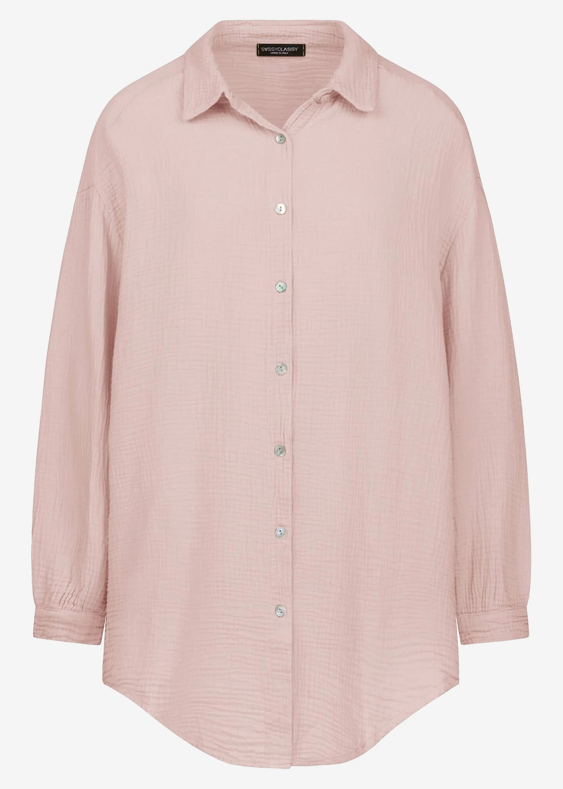 Muslin blouse oversize, powder pink - Image 7