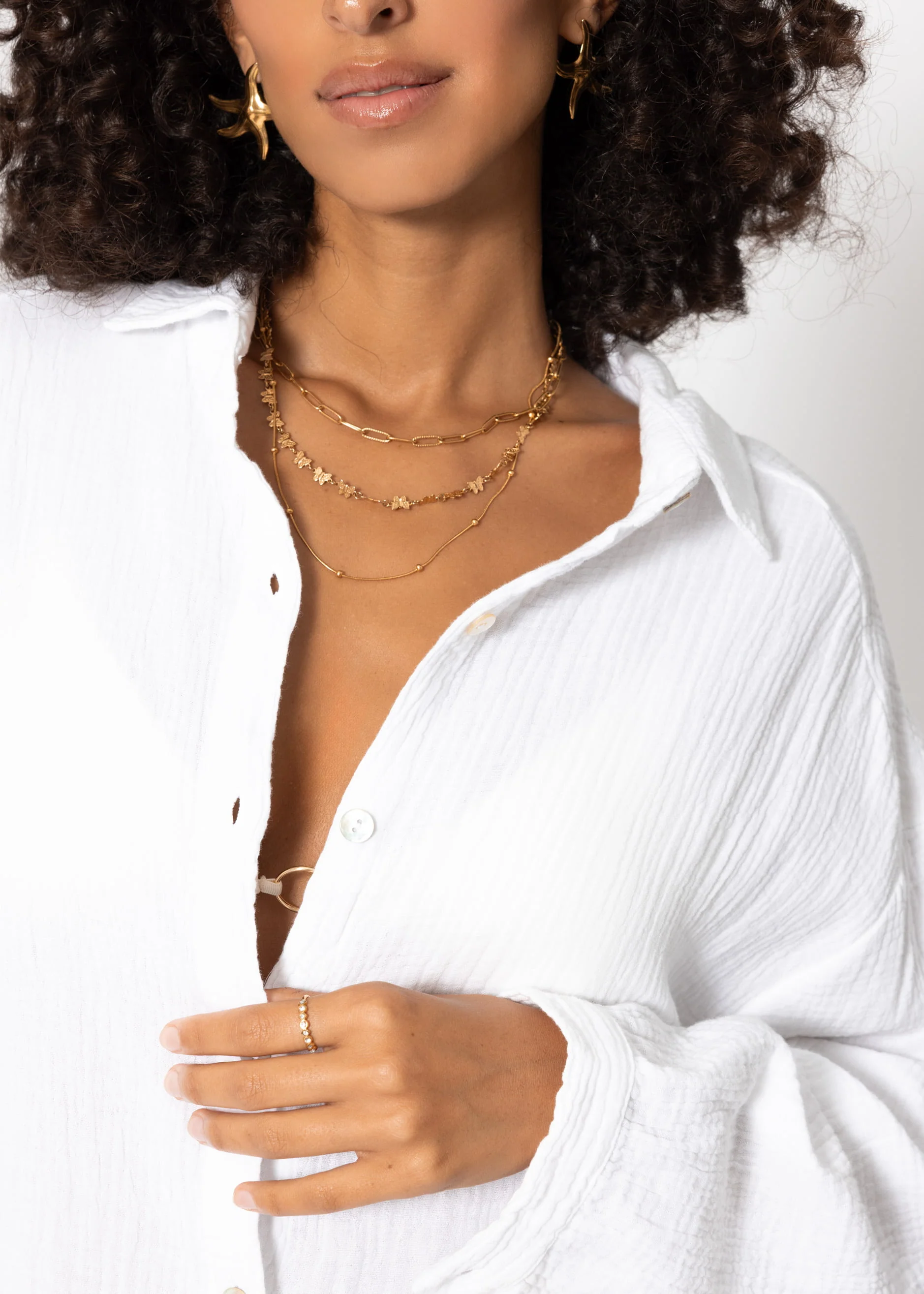 Muslin blouse oversize, white - Image 5