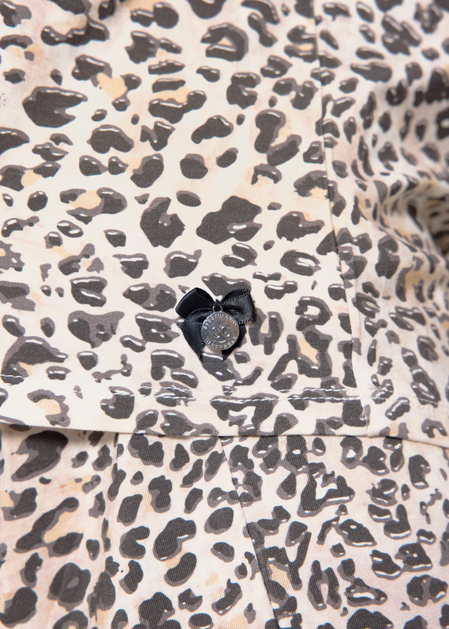 Pajama shirt with leopard print - beige - Image 6