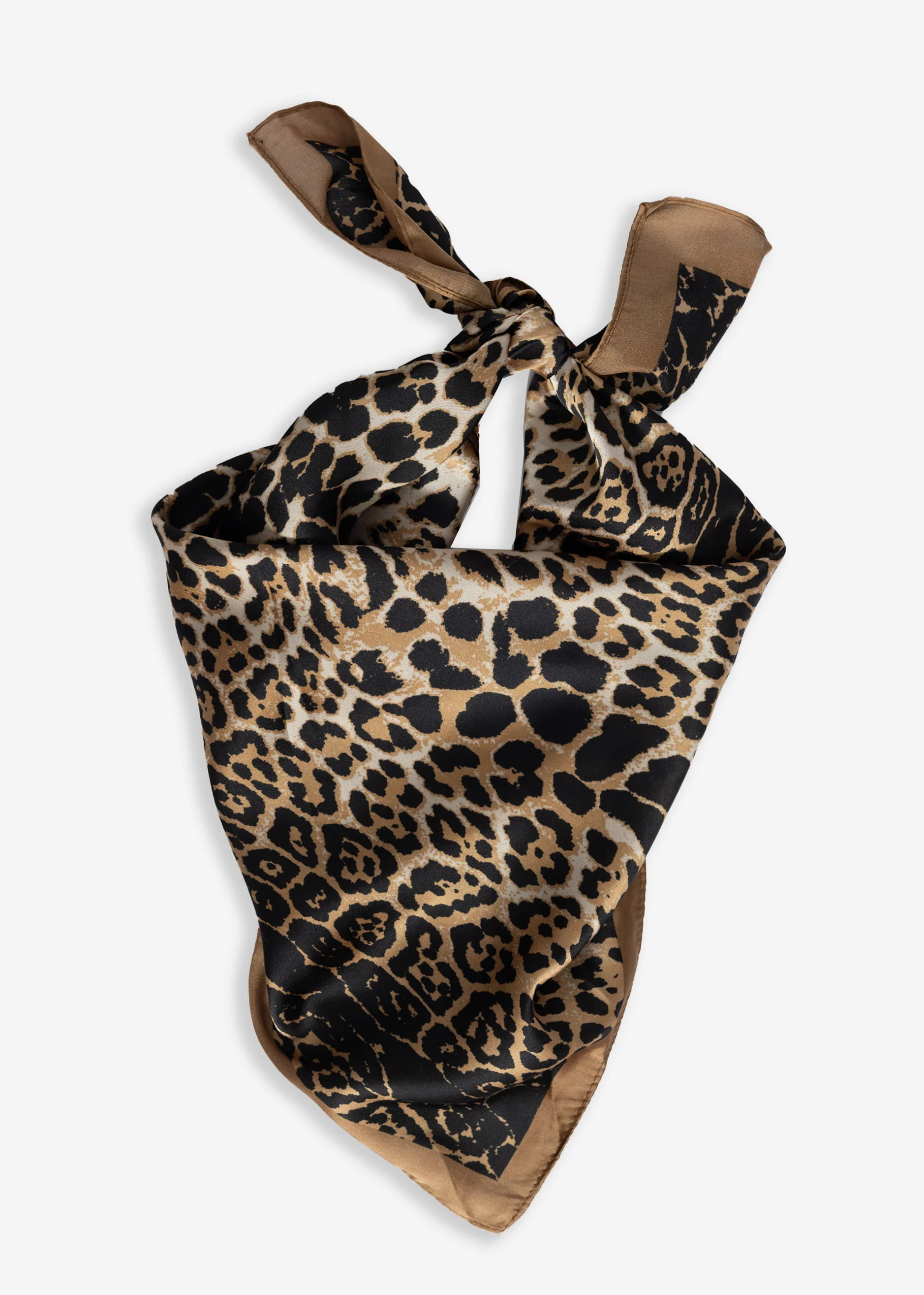 Scarf with leo print - brown - Image 4