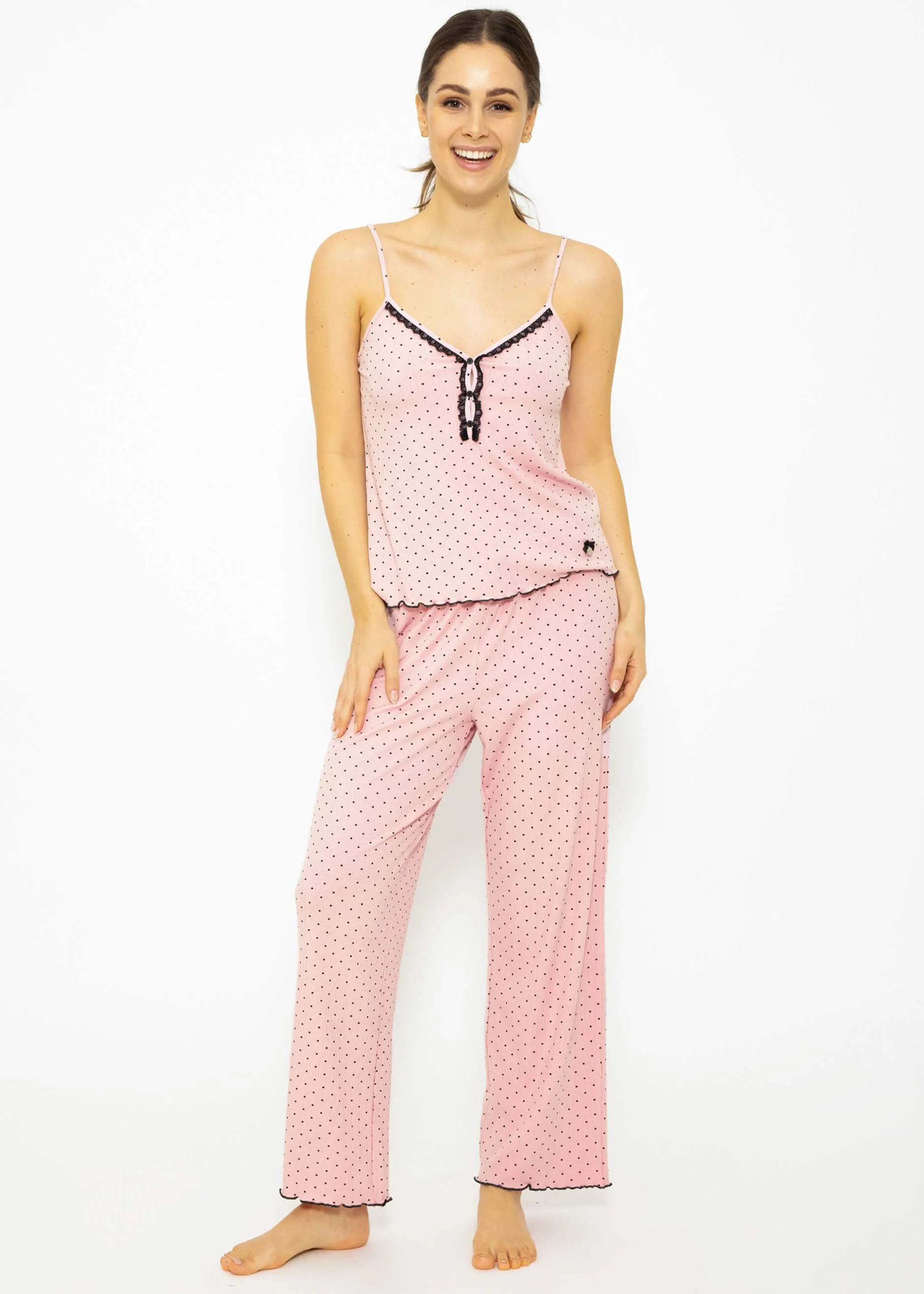 Sleep top with lace - pink - Image 5