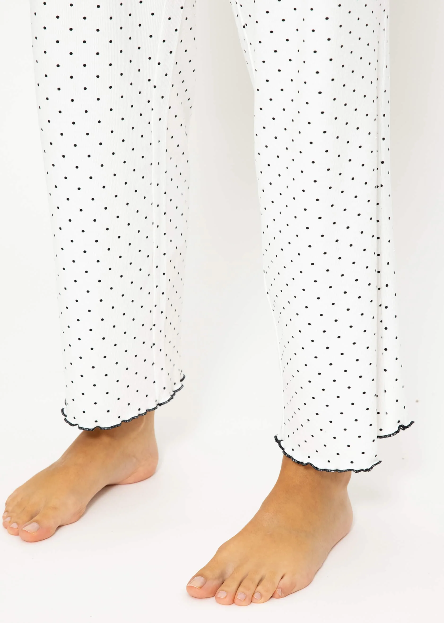 Sleep pants with dots - white - Image 6