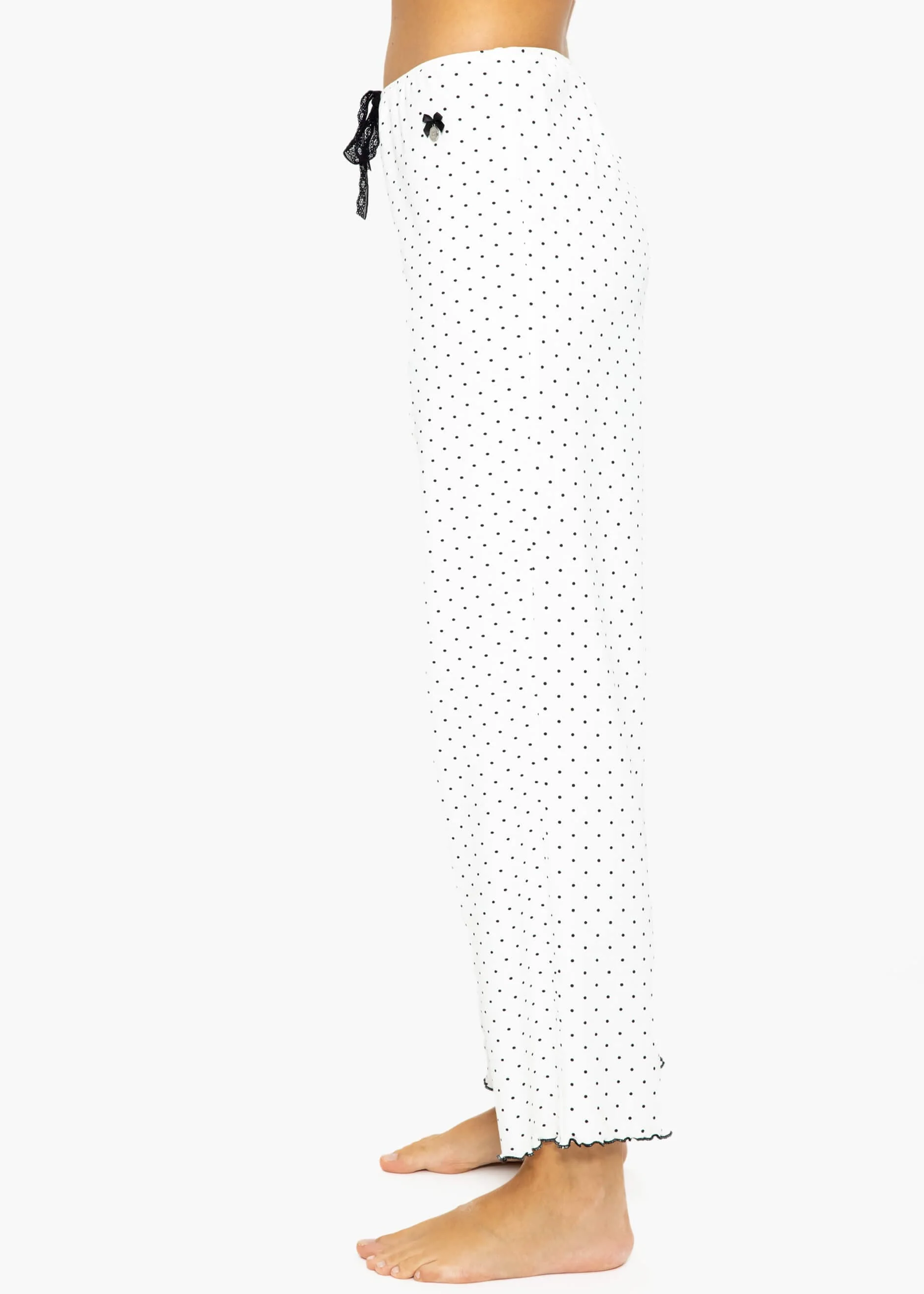 Sleep pants with dots - white - Image 7