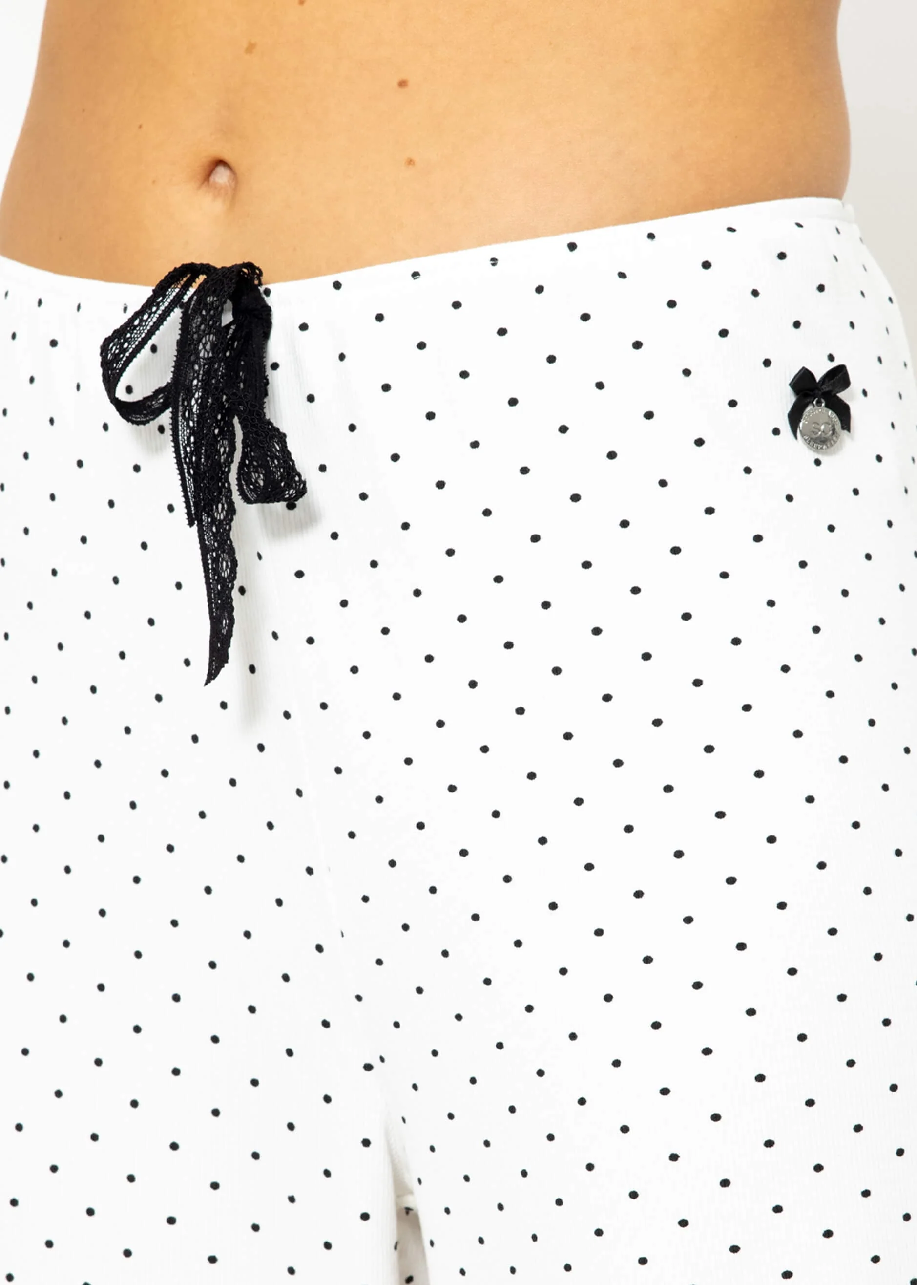 Sleep pants with dots - white - Image 9