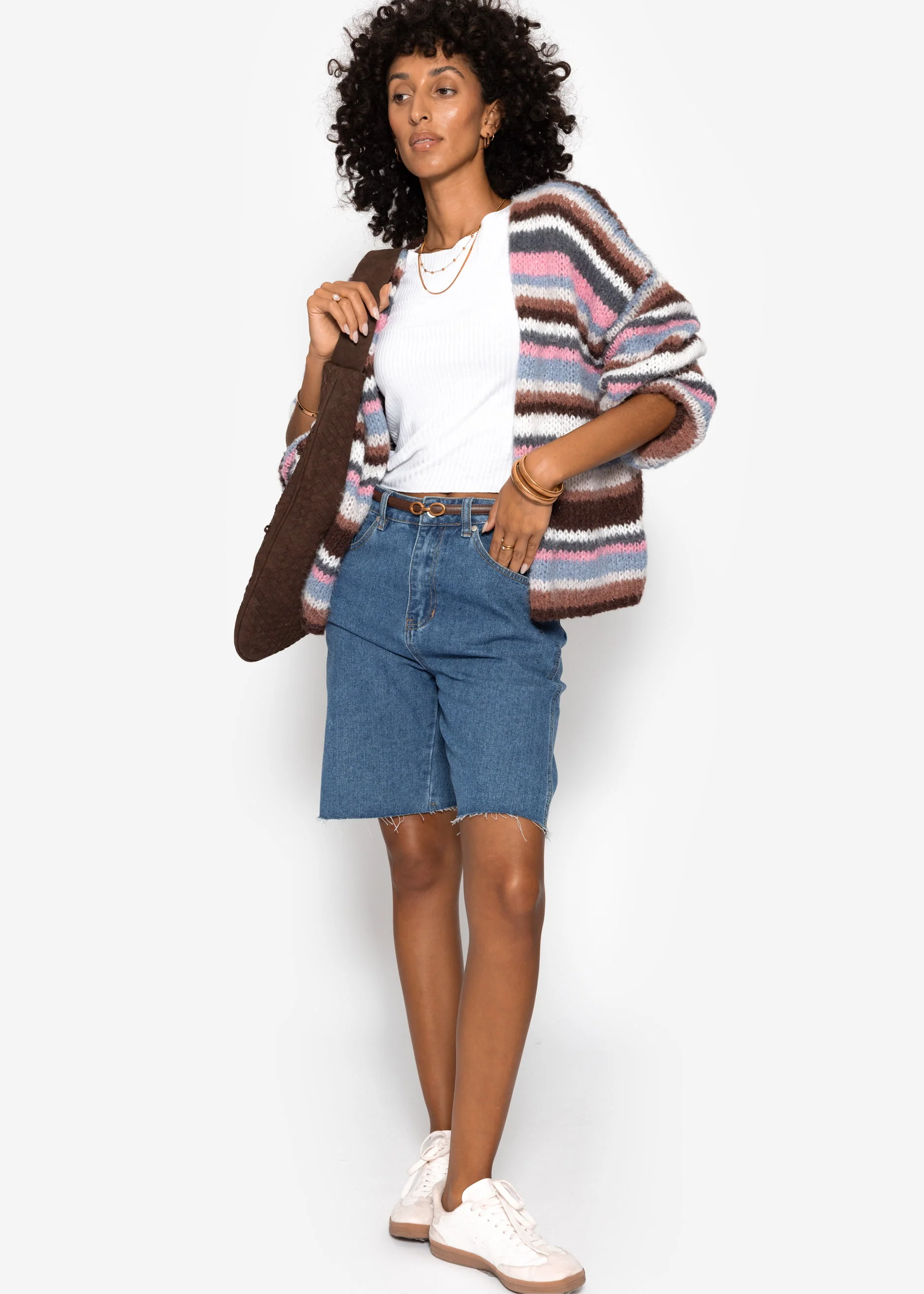 Striped cardigan - pink blue - Image 4