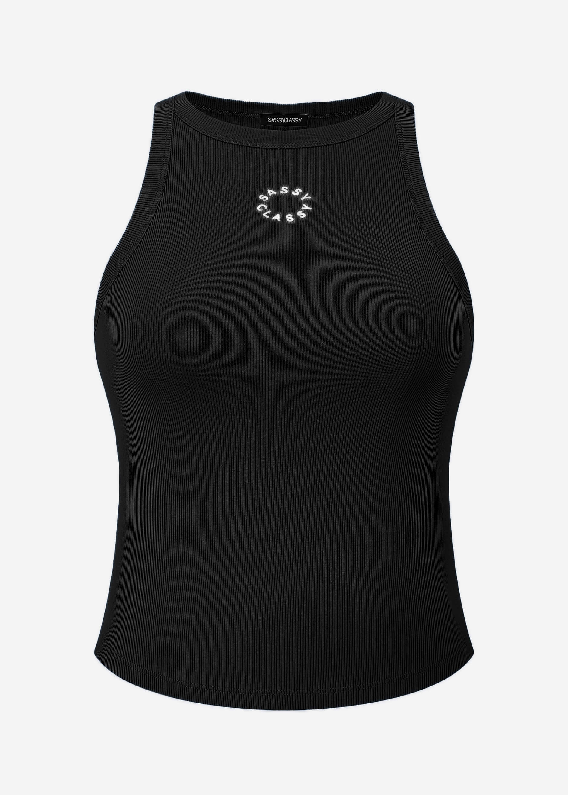 Tank top with embroidery - black - Image 7